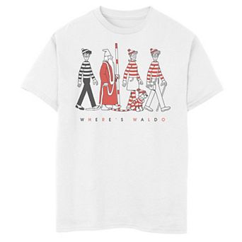 Boys 8-20 Where's Waldo Group Walk Stripes Graphic Tee