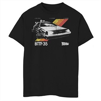 Boys 8-20 Back To The Future 35th Retro Stripe DeLorean Graphic Tee