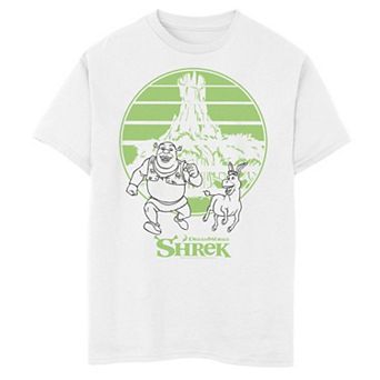 Boys 8-20 Shrek & Donkey Retro Swamp Outline Graphic Tee