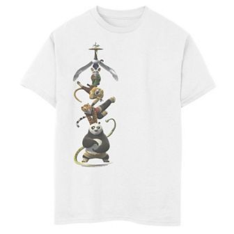Boys 8-20 Kung Fu Panda Po And The Furious Five Stack Portrait Graphic Tee