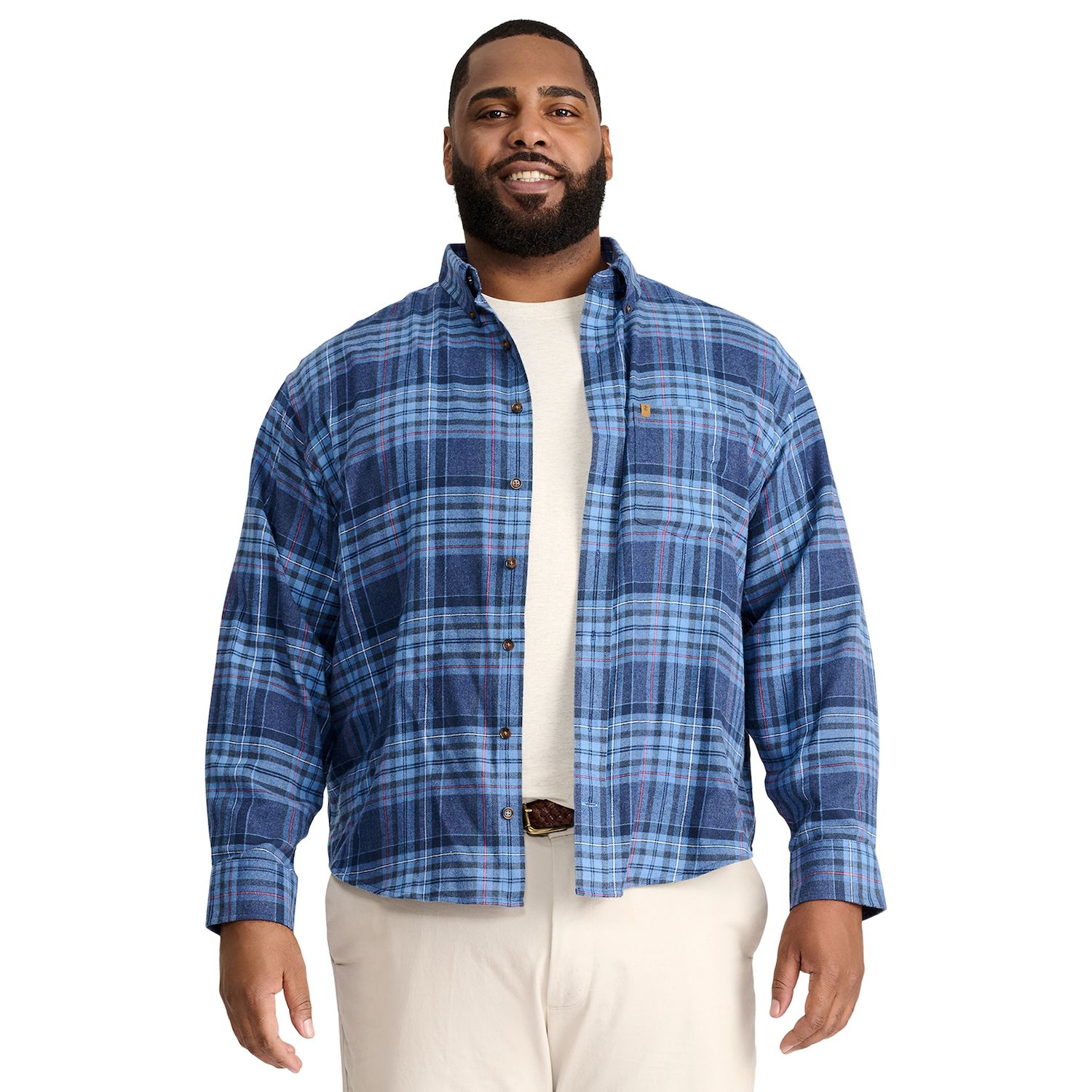 Collar Tall Fitted Dress Shirts Mutual Weave Cozy Knit Men's Long Sleeve  Classic Fit Big And
