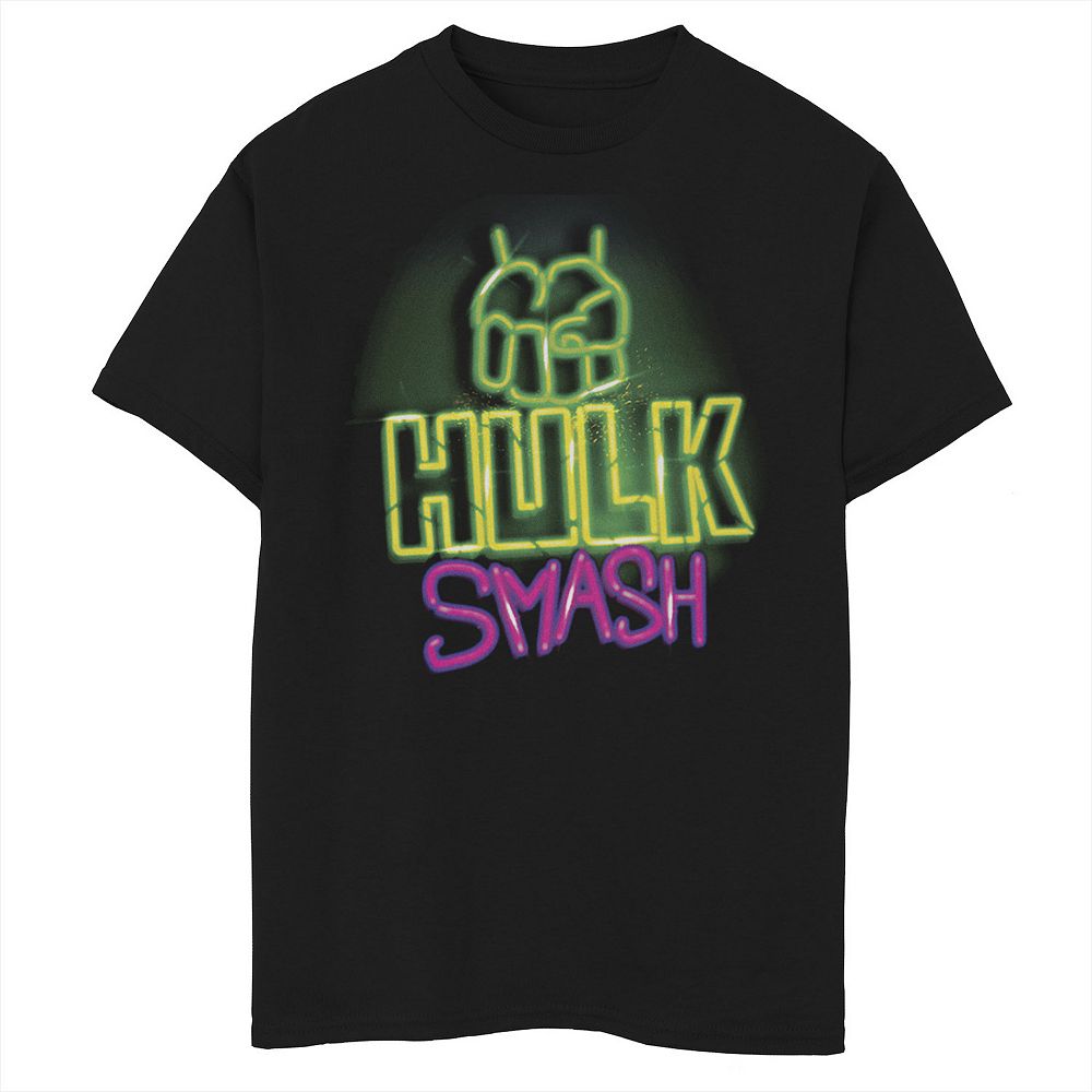 Boys 6-20 Marvel Hulk Smash Neon Sign Poster Graphic Tee