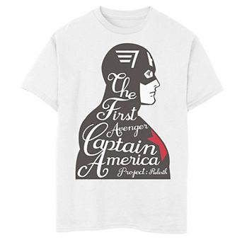 Boys 8-20 Marvel Captain America The First Avenger Silhouette Text Graphic Tee