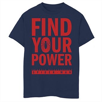 Boys 8-20 Marvel Spider-Man Find Your Power Stacked Text Graphic Tee