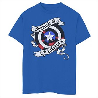 Boys 8-20 Marvel Captain America Sentinel Of America Shield Graphic Tee