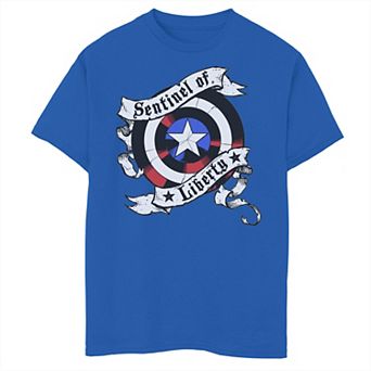 Boys 8-20 Marvel Captain America Sentinel Of America Shield Graphic Tee