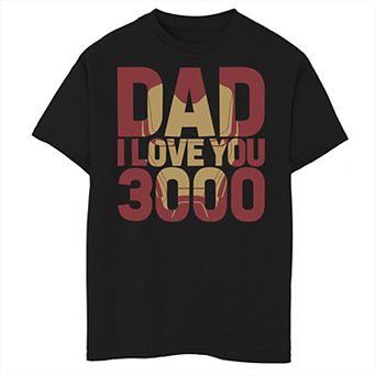 Boys 8-20 Marvel Iron Man Dad I Love You 3000 Text Fill Father's Day Graphic Tee