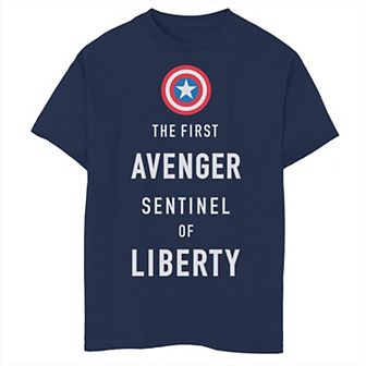 Boys 8-20 Marvel Captain America Sentinel Of Liberty Text Graphic Tee