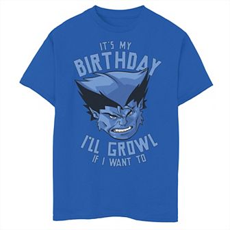 Boys 8-20 Marvel X-Men Beast It's My Birthday I'll Growl If I Want To Graphic Tee
