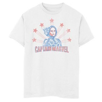 Boys 8-20 Captain Marvel Distressed Portrait Graphic Tee