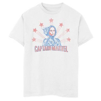 Boys 8-20 Captain Marvel Distressed Portrait Graphic Tee