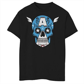 Boys 8-20 Marvel Avengers Captain America Sugar Skull Graphic Tee