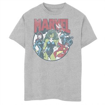 Boys 8-20 Marvel Women Group Circle Shot Graphic Tee