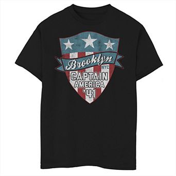 Boys 6-20 Marvel Captain America Rustic Faded Brooklyn Shield Graphic Tee