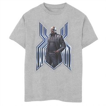 Boys 8-20 Marvel Spider-Man Far From Home Nick Fury Spider-Man Logo Graphic Tee