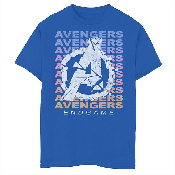 Boys 8 20 Marvel Avengers Endgame Gradient Logo Shatter Graphic Tee