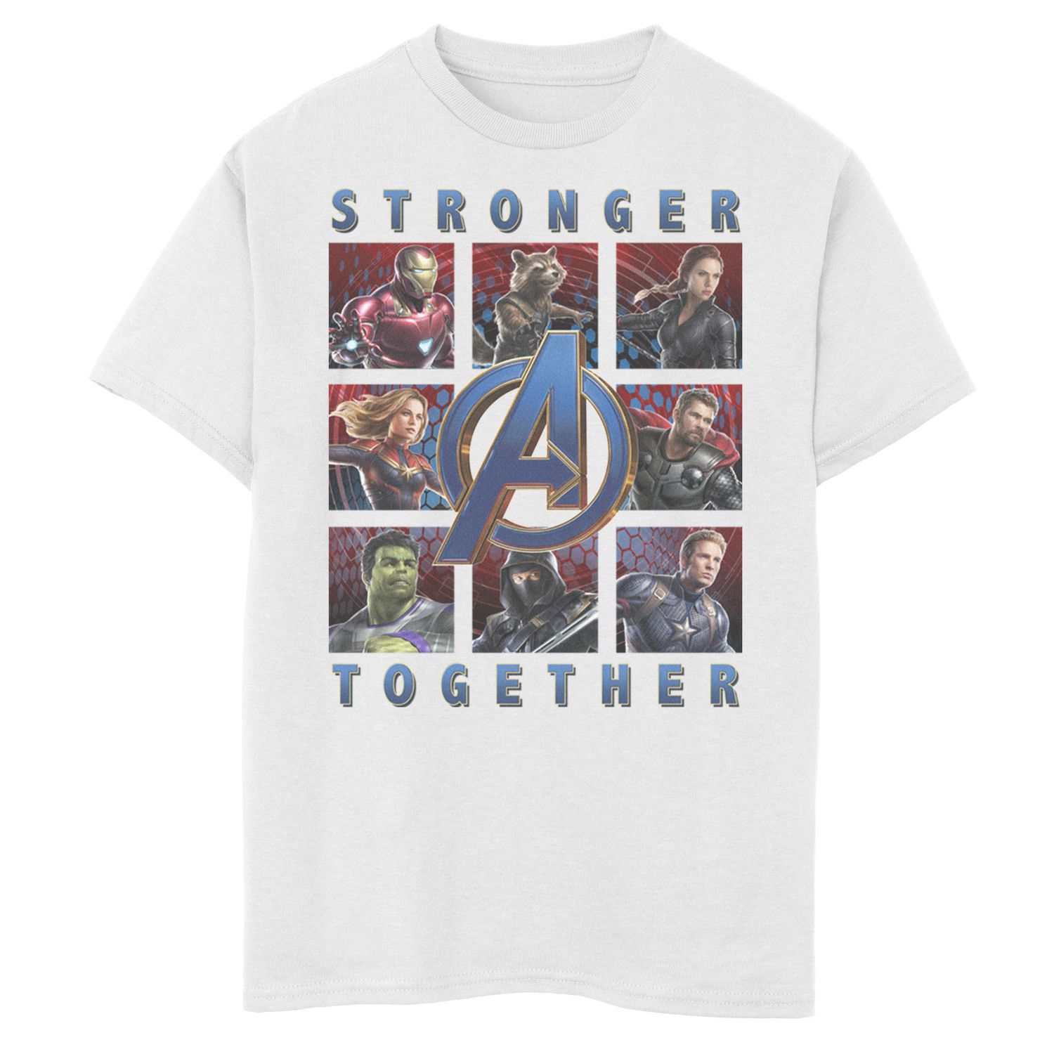 Maglietta Marvel Avengers: Endgame Con Grafica Del Trio (Iron Man, Cap, Thor), Manica Corta