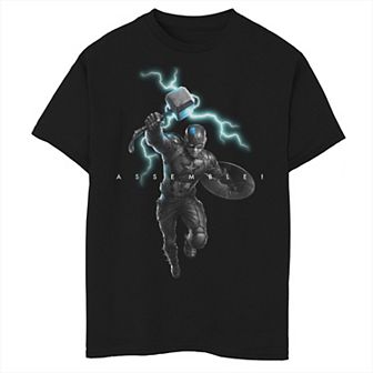 Boys 8-20 Marvel Avengers Endgame Captain America Assemble Lightning Graphic Tee