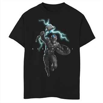 Boys 8-20 Marvel Avengers Endgame Captain America Assemble Lightning Graphic Tee