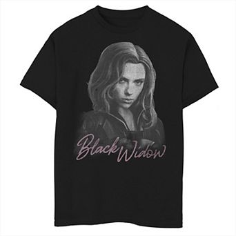 Boys 8-20 Marvel Black Widow Movie Monochromatic Portrait Graphic Tee