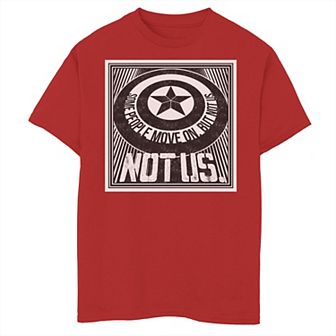 Boys 8-20 Marvel Avengers Endgame Captain America Shield Quote Poster Graphic Tee