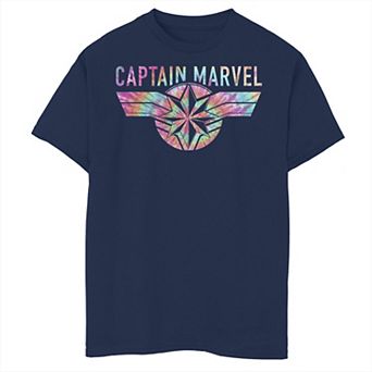 Boys 8-20 Captain Marvel Tie Dye Logo Fill Graphic Tee