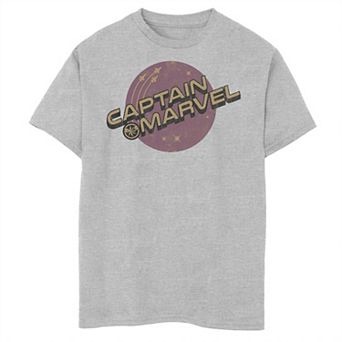 Boys 8-20 Captain Marvel Purple Planet Logo Graphic Tee