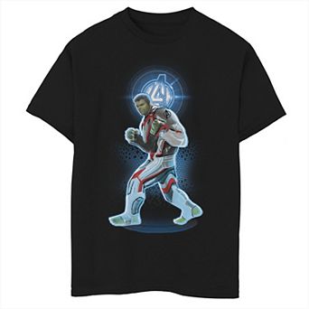 Boys 8-20 Marvel Avengers Endgame Logo Hulk Quantum Suit Portrait Graphic Tee