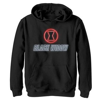 Boys 8-20 Marvel Black Widow Neon Glow Logo Graphic Fleece Hoodie