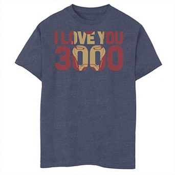 Boys 8-20 Marvel Avengers Endgame Iron Man I Love You 3000 Text Fill Graphic Tee