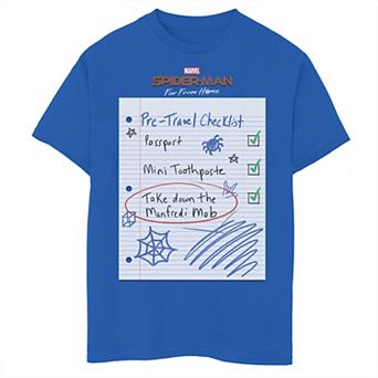 Boys 8-20 Marvel Spider-Man Far From Home Spider List Graphic Tee