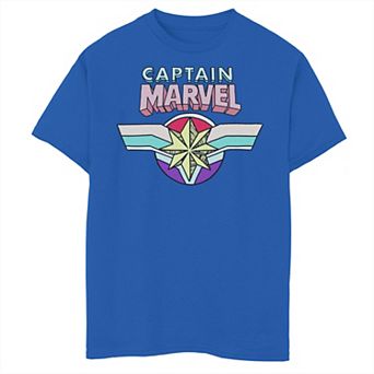 Boys 8-20 Captain Marvel Cartoon Style Logo Graphic Tee