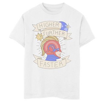 Boys 8-20 Captain Marvel Higher Further Faster Banner Graphic Tee
