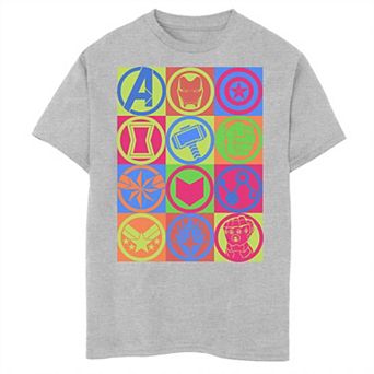 Boys 8-20 Marvel Avengers: Endgame Colorful Symbol Box Up Graphic Tee
