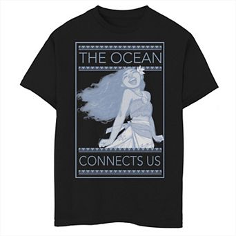 Disney's Moana Boys 8-20 The Ocean Connects Us Box Graphic Tee
