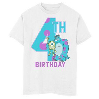 Disney / Pixar's Monsters Inc. Boys 8-20 Mike & Sully Happy 4th Birthday Graphic Tee