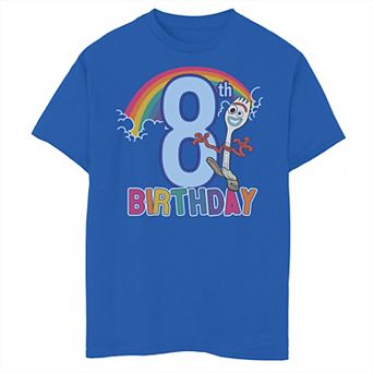Disney / Pixar's Toy Story 4 Boys 8-20 Forky 8th Rainbow Birthday Graphic Tee