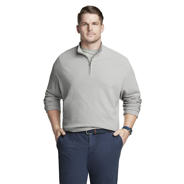 Essential Two-Tone Quarter Zip Pullover - Big & Tall – Van Heusen