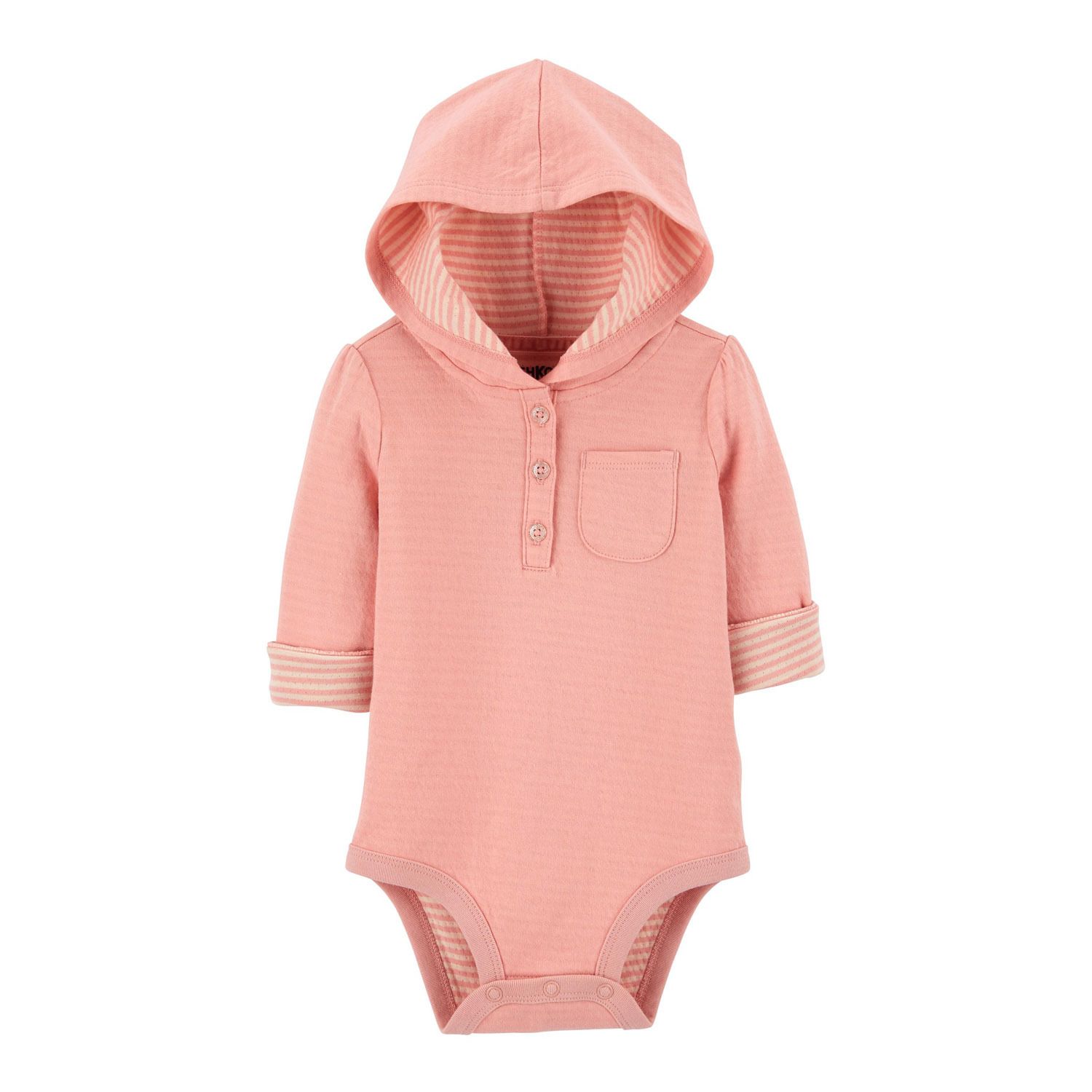 Baby Girl OshKosh B'gosh® Hooded Pocket Bodysuit