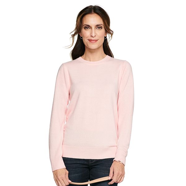 Womens Croft & Barrow® Extra Soft Crewneck Sweater - Light Pink Heather (X LARGE)