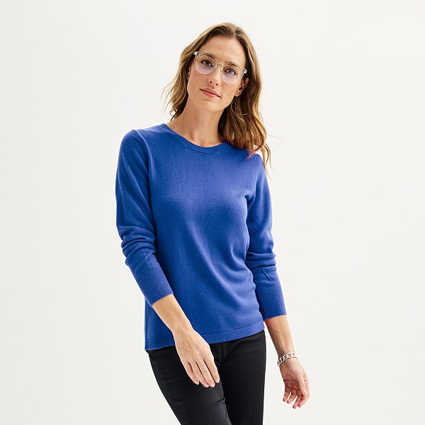 Womens Croft & Barrow® Extra Soft Crewneck Sweater - Royal Blue (X LARGE)