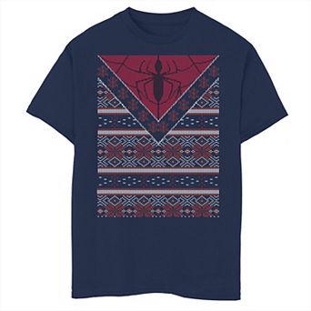 Boys 8-20 Marvel Christmas Spider-Man Chest Ugly Sweater Graphic Tee