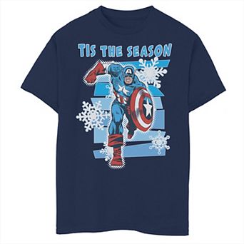 Boys 8-20 Marvel Captain America Tis The Season Christmas Graphic Tee