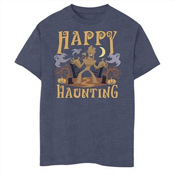 Boys 8-20 Marvel Groot And Rocket Happy Haunting Halloween Graphic Tee