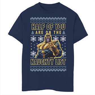 Boys 8-20 Marvel Christmas Thanos Ugly Sweater Graphic Tee