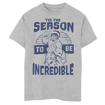 Boys 8-20 Marvel The Hulk 'Tis The Season To Be Incredible Christmas Graphic Tee