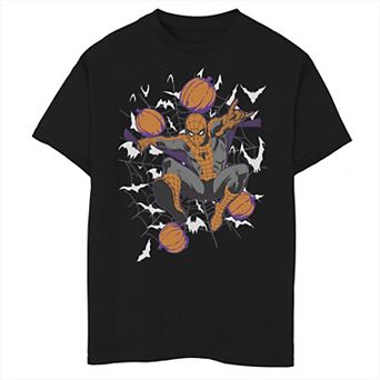 Boys 8-20 Marvel Spider-Man Web & Pumpkins Halloween Graphic Tee