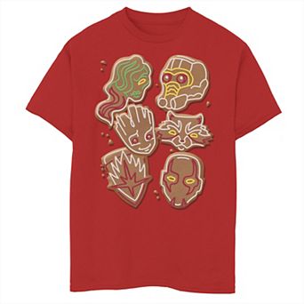 Boys 8-20 Marvel Guardians Of The Galaxy Gingerbread Cookies Christmas Graphic Tee