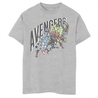 Boys 8-20 Marvel Avengers Ready For Action Group Shot Graphic Tee