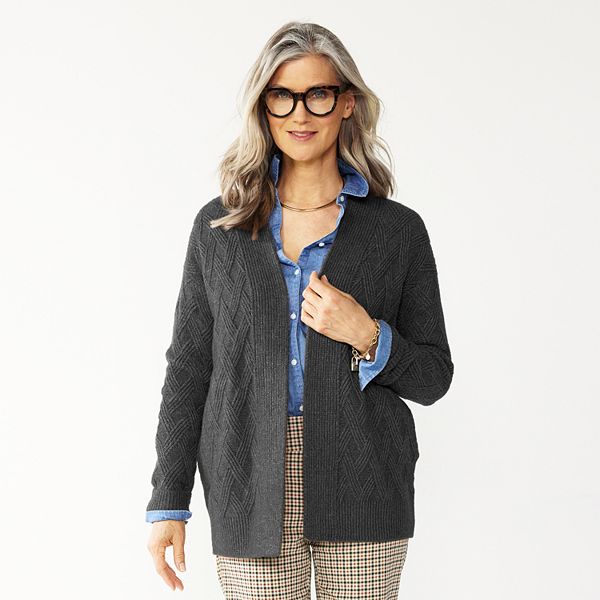 Women's Croft & Barrow® Extra Cozy Open-Front Cardigan